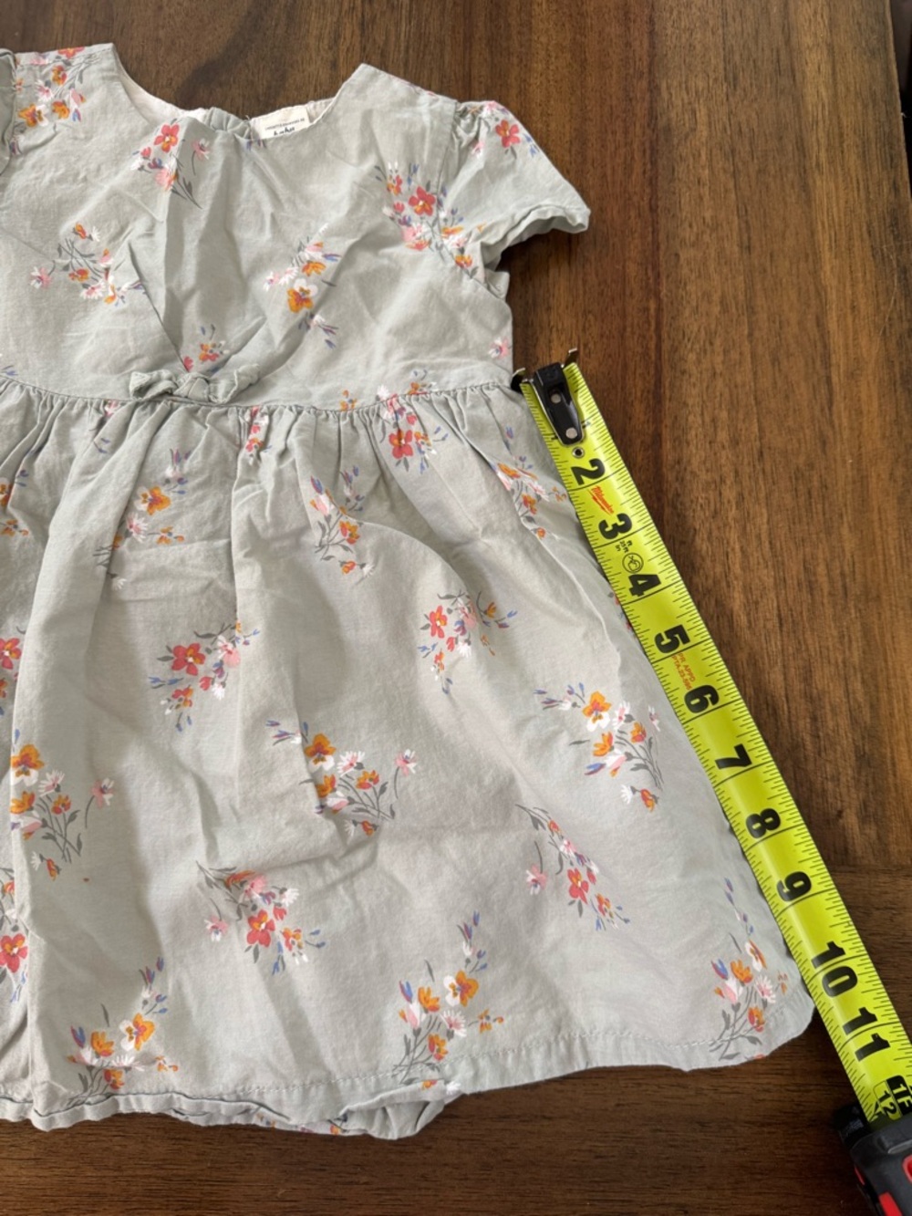 Girls' Light Mint  Floral Short Sleeve Dress - Picture 5 of 6